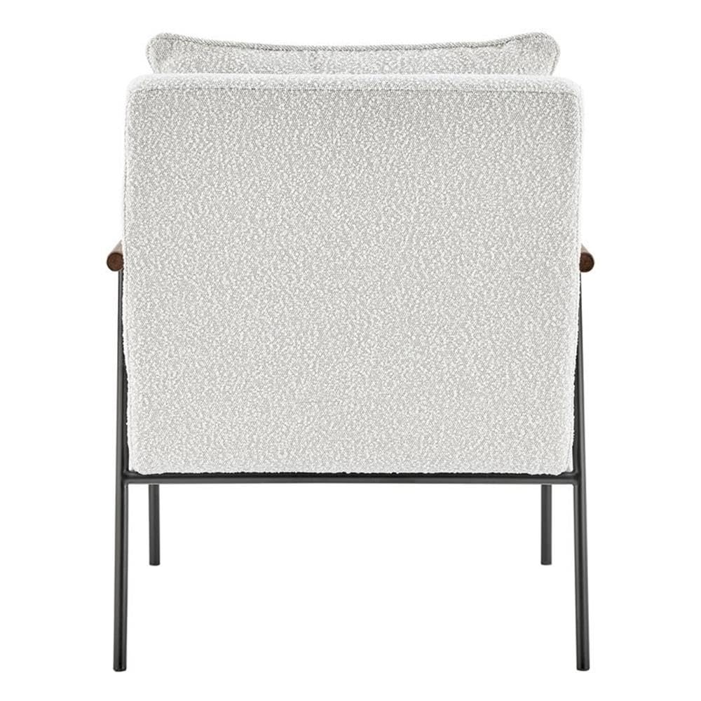 Npd Furniture And More Quinton Fabric Arm, Boucle Beige Accent Chair
