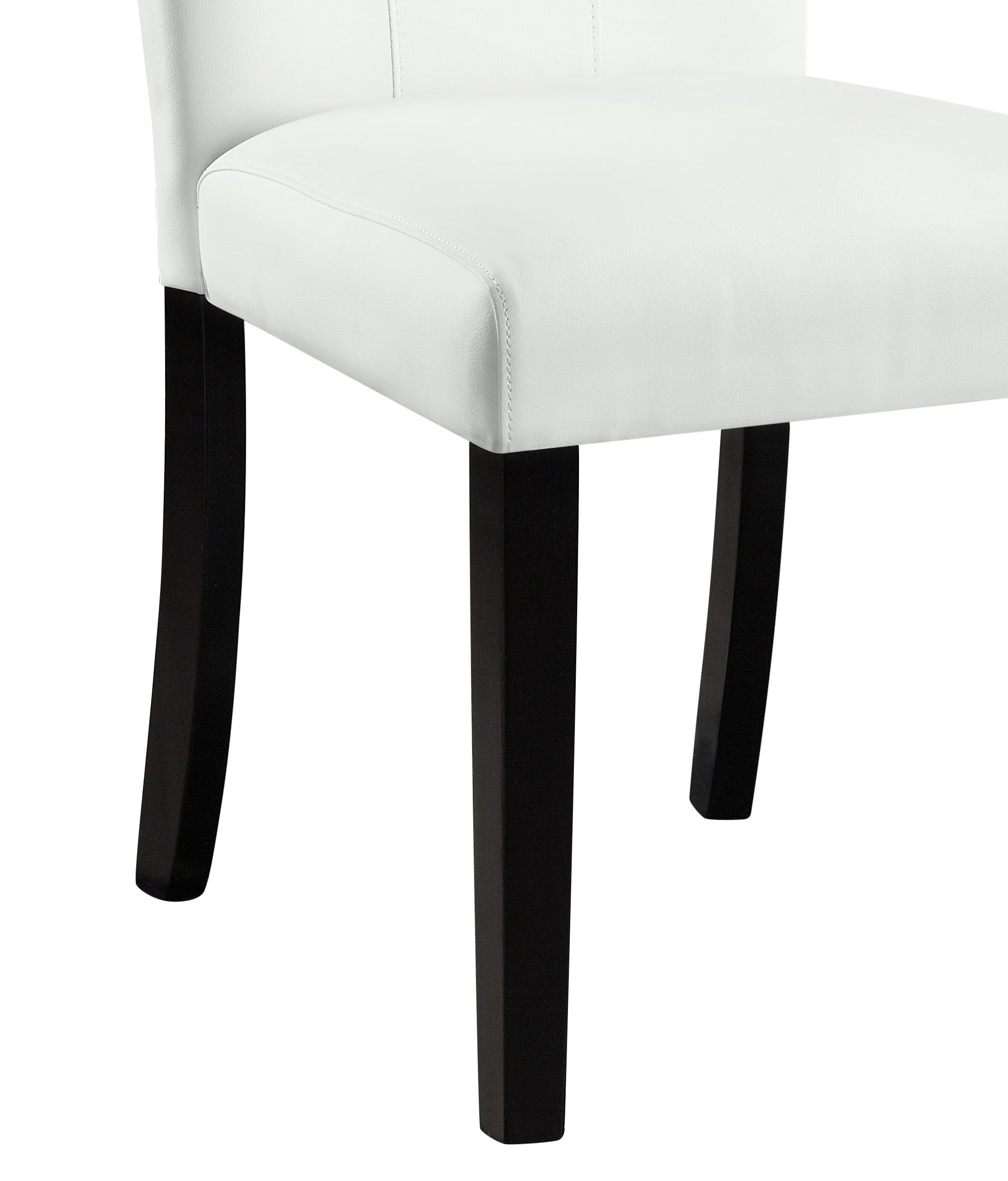 Acme Hussein Faux Leather Upholstered Side Chair in White and Black