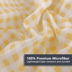 Nsnlgsgc Yellow Gingham Twin Sheet Set, Soft Brushed Microfiber Yellow Plaid Twin Bed Sheets, 3-Pieces Sheet Set With Deep Pocke