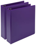 Samsill Fashion Round Ring View Binder, 2 Inches, Purple, Pack Of 2