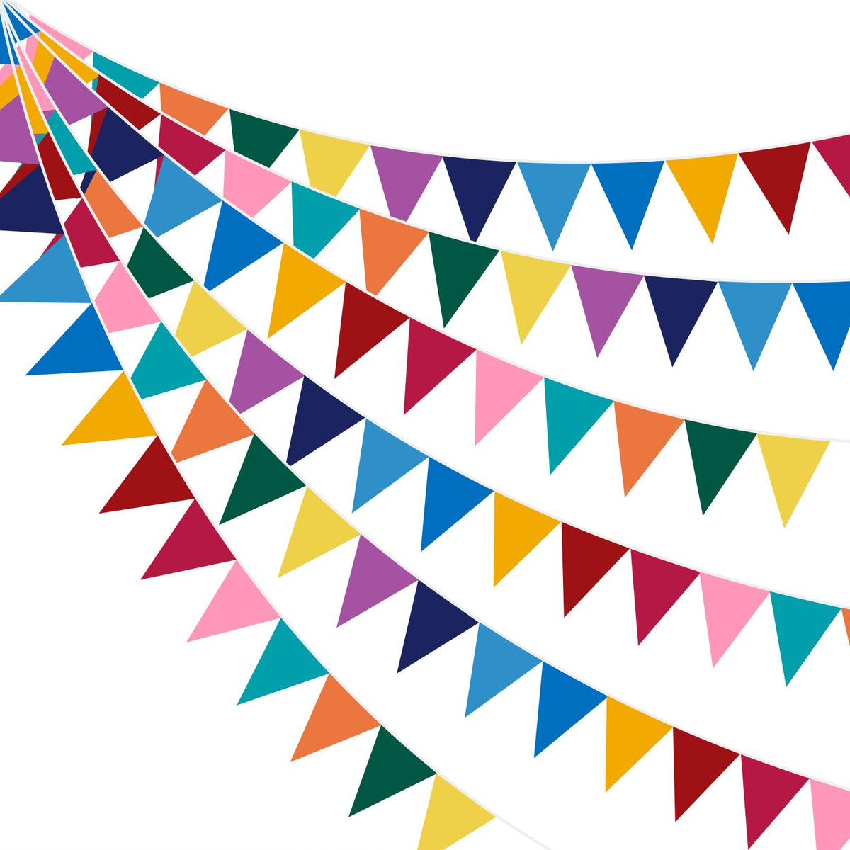 Pennant Banner Flags 6 Sets Party Banners for Wedding Birthday Party Home Outdoor Garden Hanging Decorations(12 Colors)