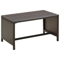 vidaXL-Poly Rattan Coffee Table/Brown-Outdoor Furniture-Stable Steel Frame-Easy to Clean-Rectangular Shape-Dimensions: 27.6x15.7