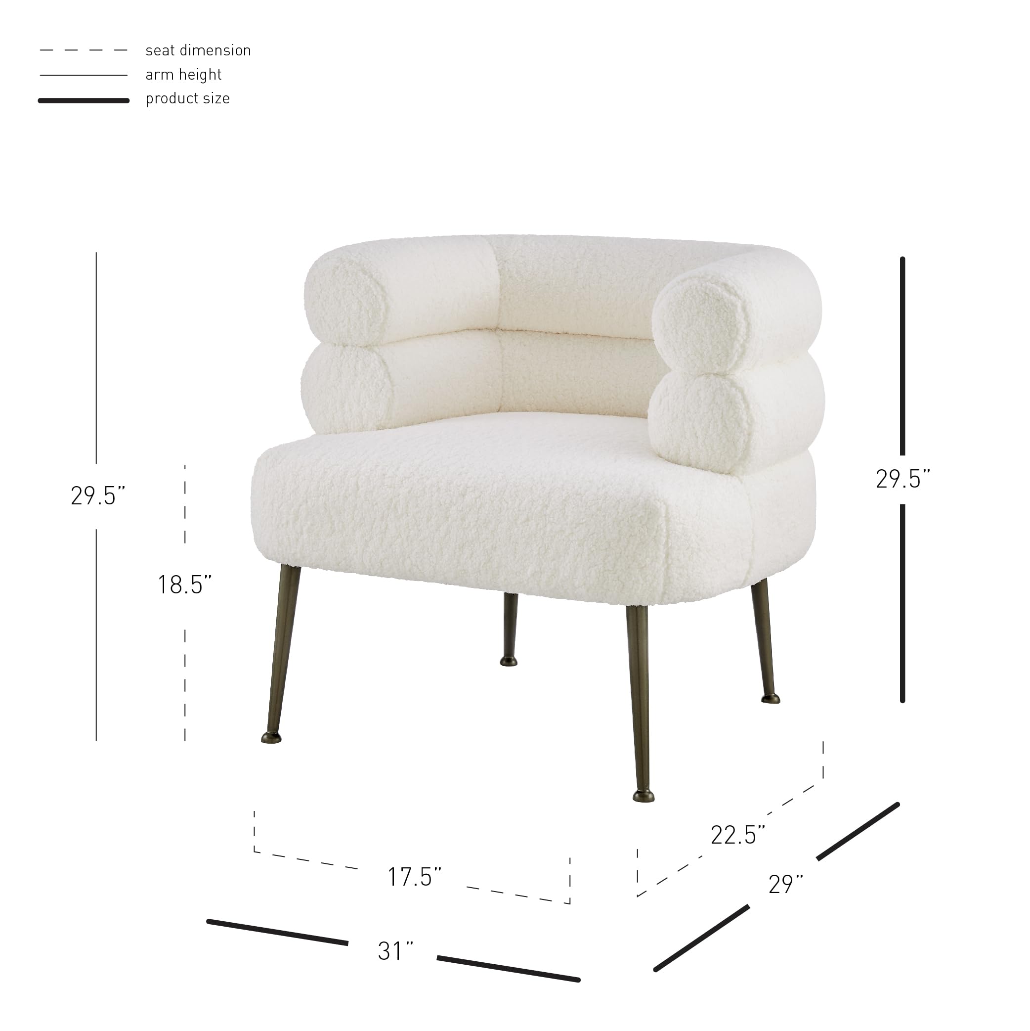 Npd Furniture And More Zerline Accent Chair, Standard, Shearling Beige