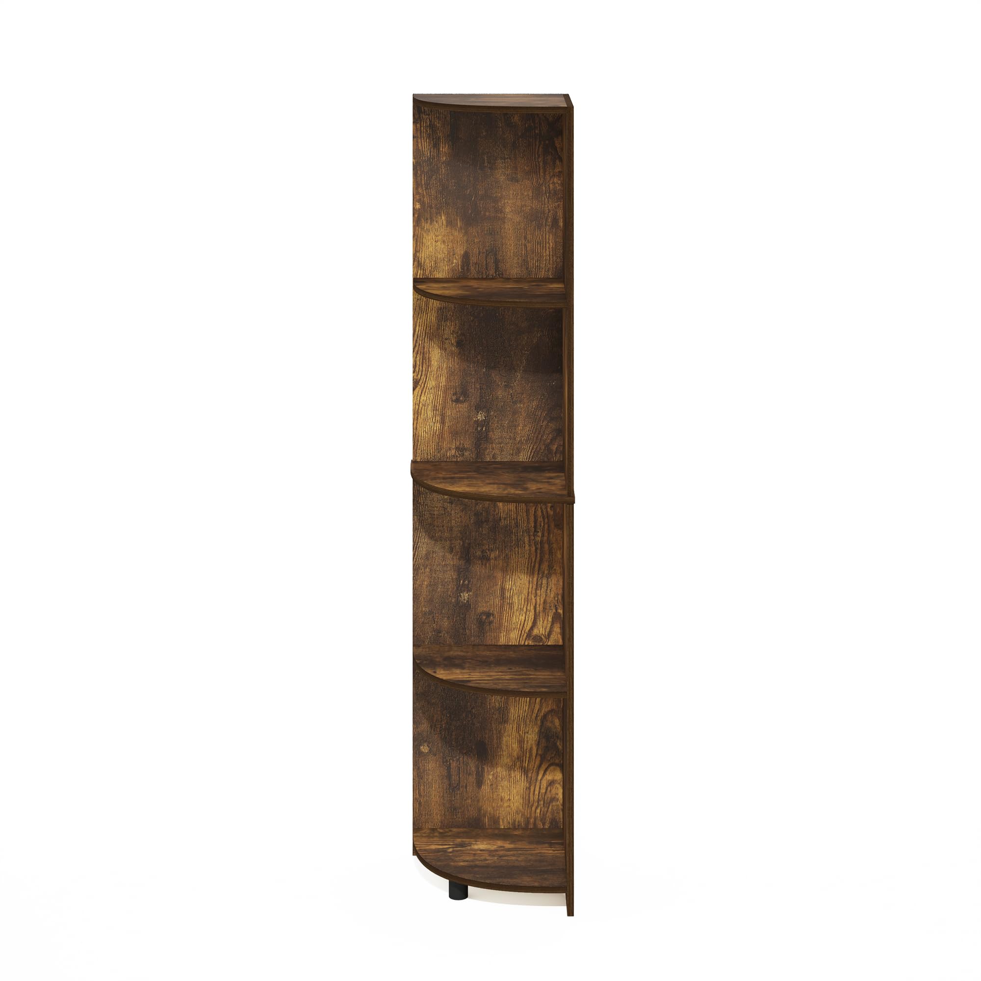 Furinno Econ 4-Tier Corner Shelf Bookcase, Bookshelf, Amber Pine