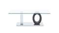 HomeRoots White and Grey Glass Top Cocktail Table