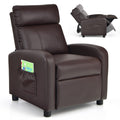 Costzon Kids Recliner, Adjustable PU Leather Lounge Chair w/Side Pockets, Footrest, Headrest for Kids Room & Play Room, Easy to 