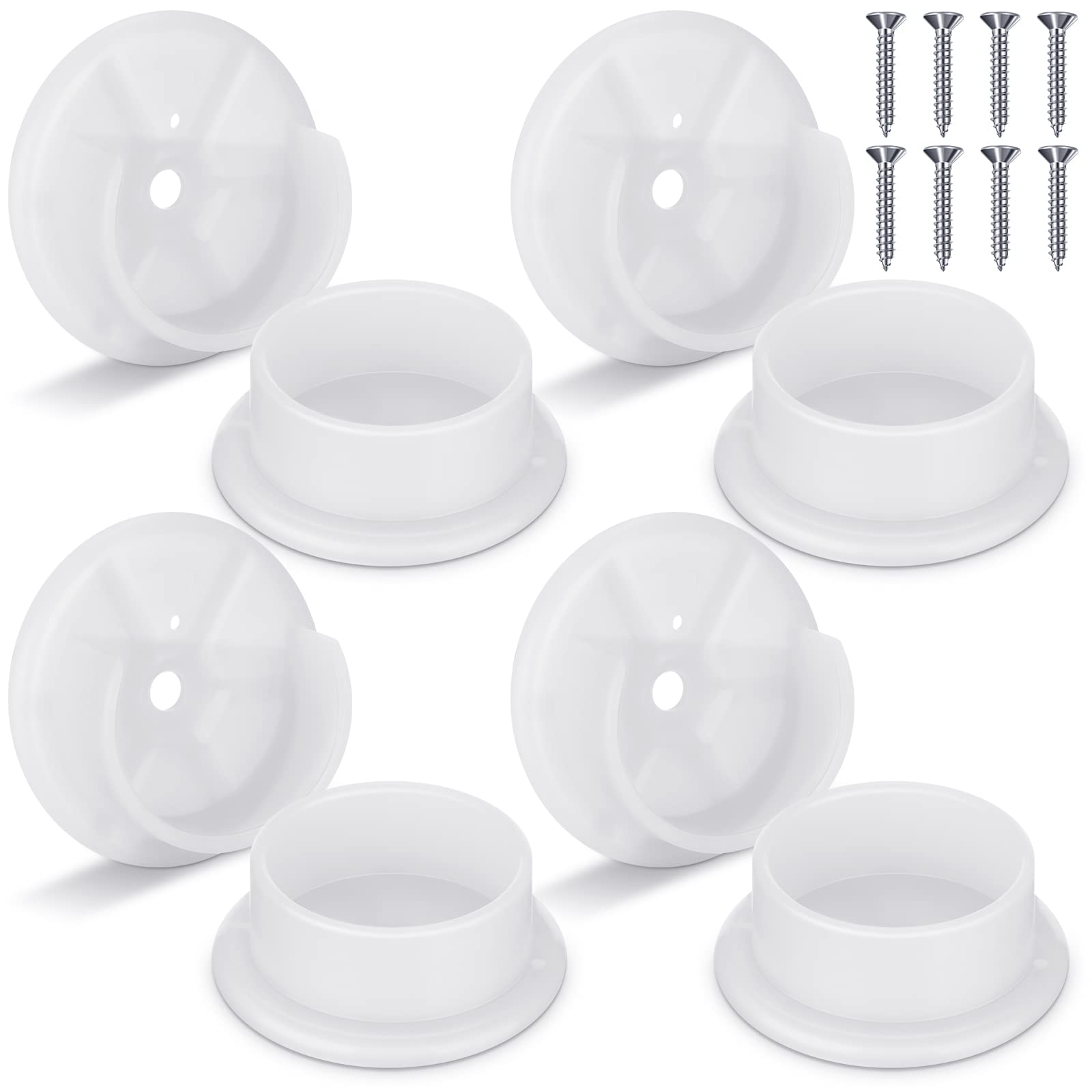 8 Pcs Plastic Closet Pole Socket White Closet Rod Holders Closet Rod Bracket Shower Rod Holders Wardrobe Tube Support for Bathro