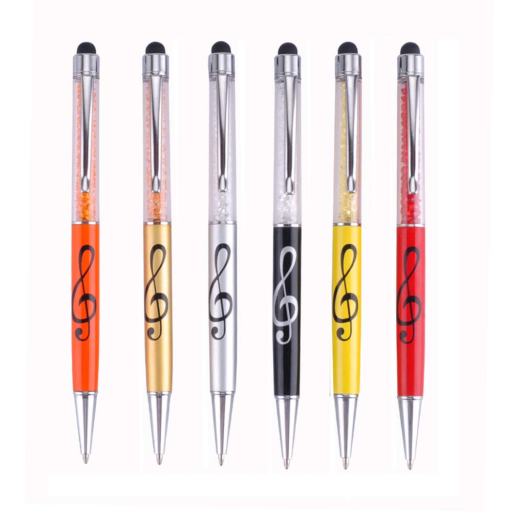 Stylus Pen Crystal Ballpoint Pens Capacitive Diamond Writing Pens Music Note Ball Point Fit All Touch Screens Device (Stylus Bal