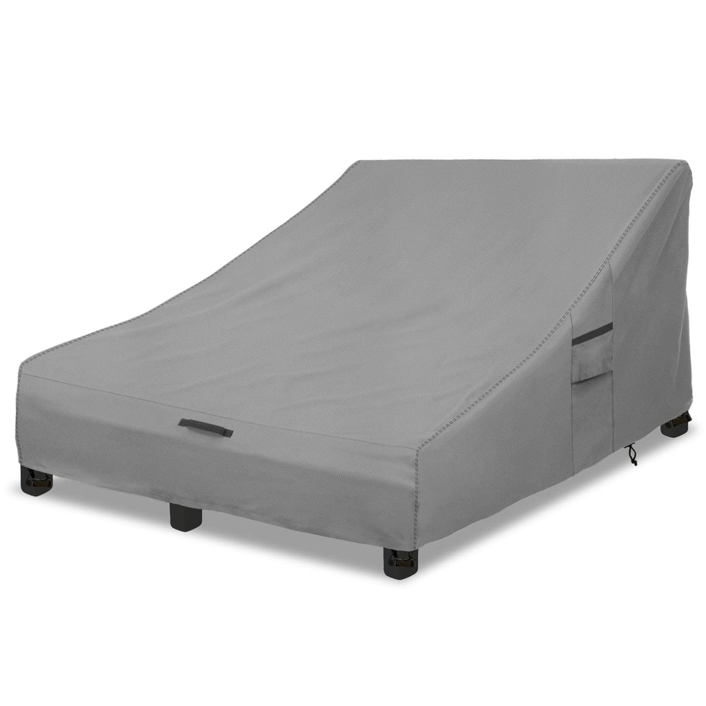 Okcool 100% Waterproof Patio Double Wide Chaise Lounge Chair Cover, 600D Tough Canvas 80 Inch Outdoor Chaise Lounge Covers