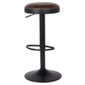 New Pacific Direct Juno Pu Leather Gaslift Backless Swivel Bar, Set Of 2 Bar & Counter Stools, Vintage Coffee Brown