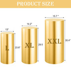 Saitimade Set Of 3 - Gold Cylinder Pedestal Stand Covers, Flexible Cylinder Stand Covers For Party, Wedding Or Birthday Event De