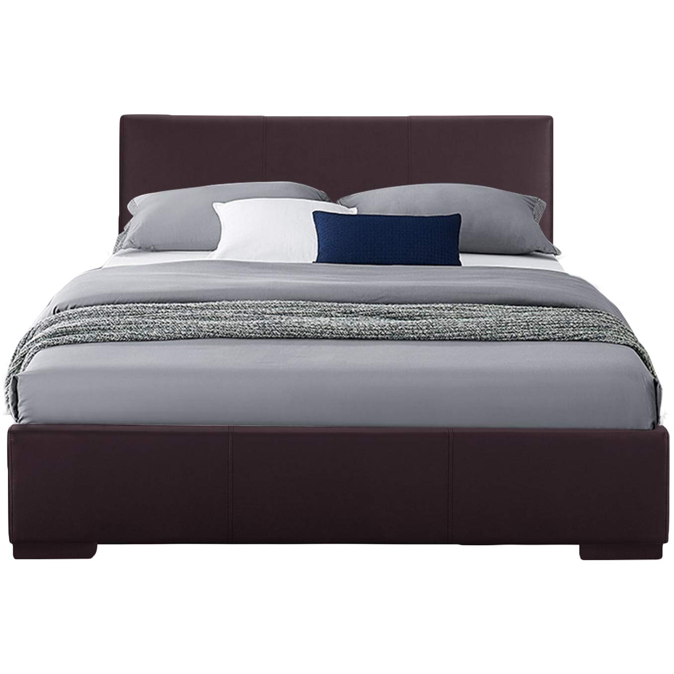 Abbey Platform Bed, Brown, Full/ Brown