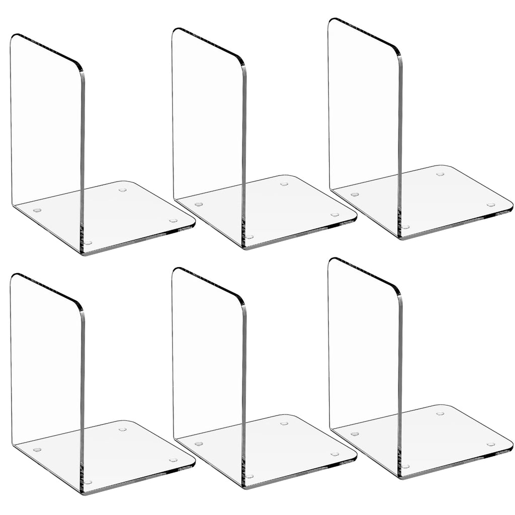 Maxgear Bookends Acrylic Book Ends Clear Book Ends For Shelves Decorative Bookends For Shelves Non-Skid Book End Heavy Duty Book