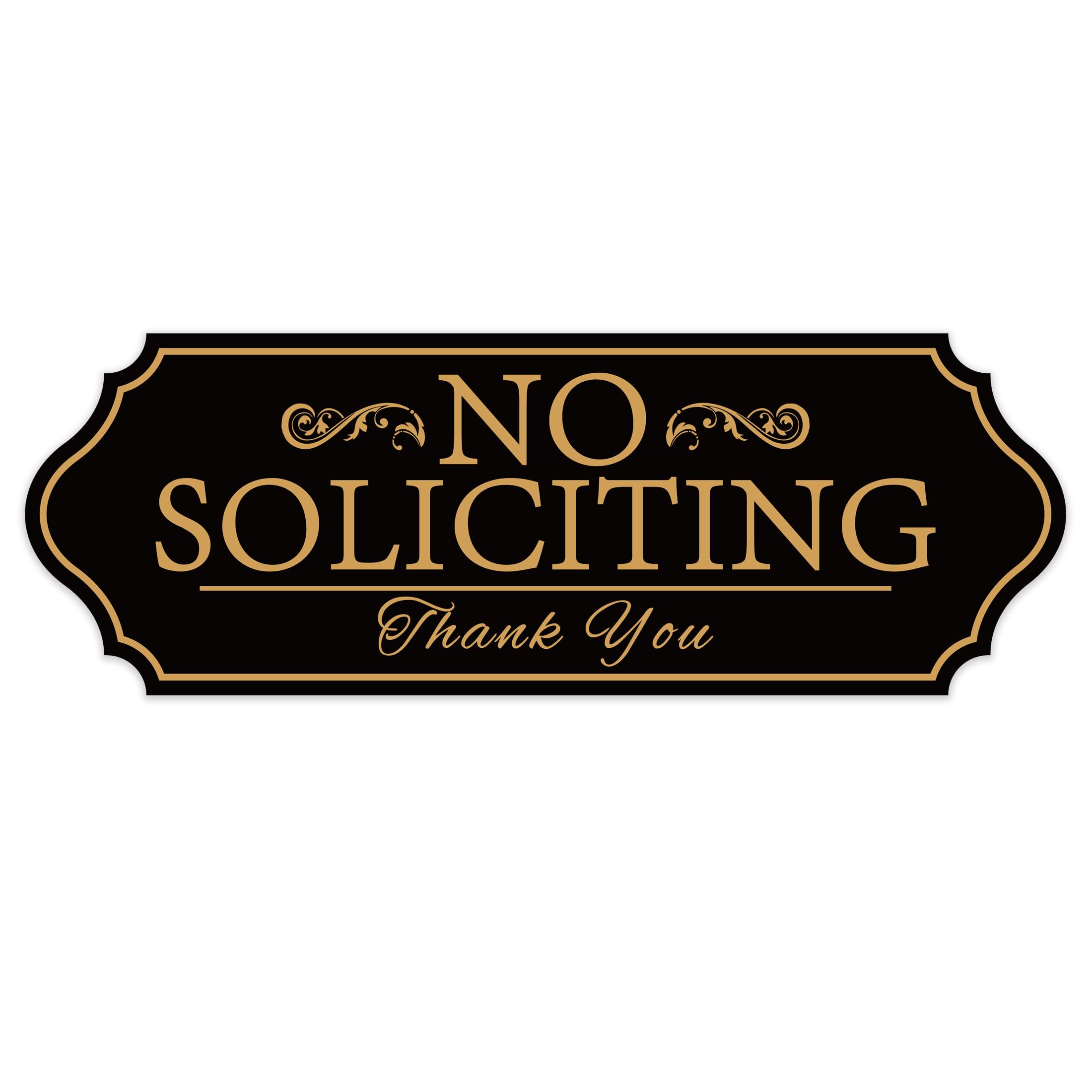 No Soliciting Sign For Front Door, Self-Adhesive Vinyl No Solicitors Modern Sign For House,Home, Business, Apartments,And Office