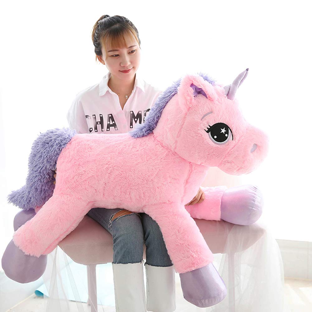 Sofipal Giant Unicorn Stuffed Animal Toys,Soft Large Unicorns Plush Pillow For Bedroom, Valentines, Pink, 39.4'
