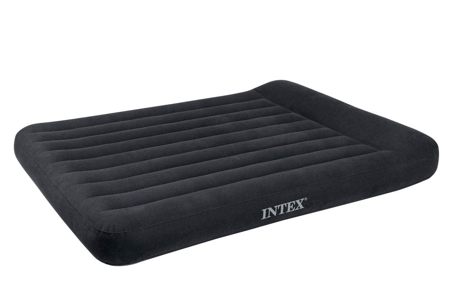 Intex Dura Beam Standard Classic Fiber-Tech Inflatable Pillow Rest Airbed Mattress With Built-In Electric Pump And Carry Bag, Fu