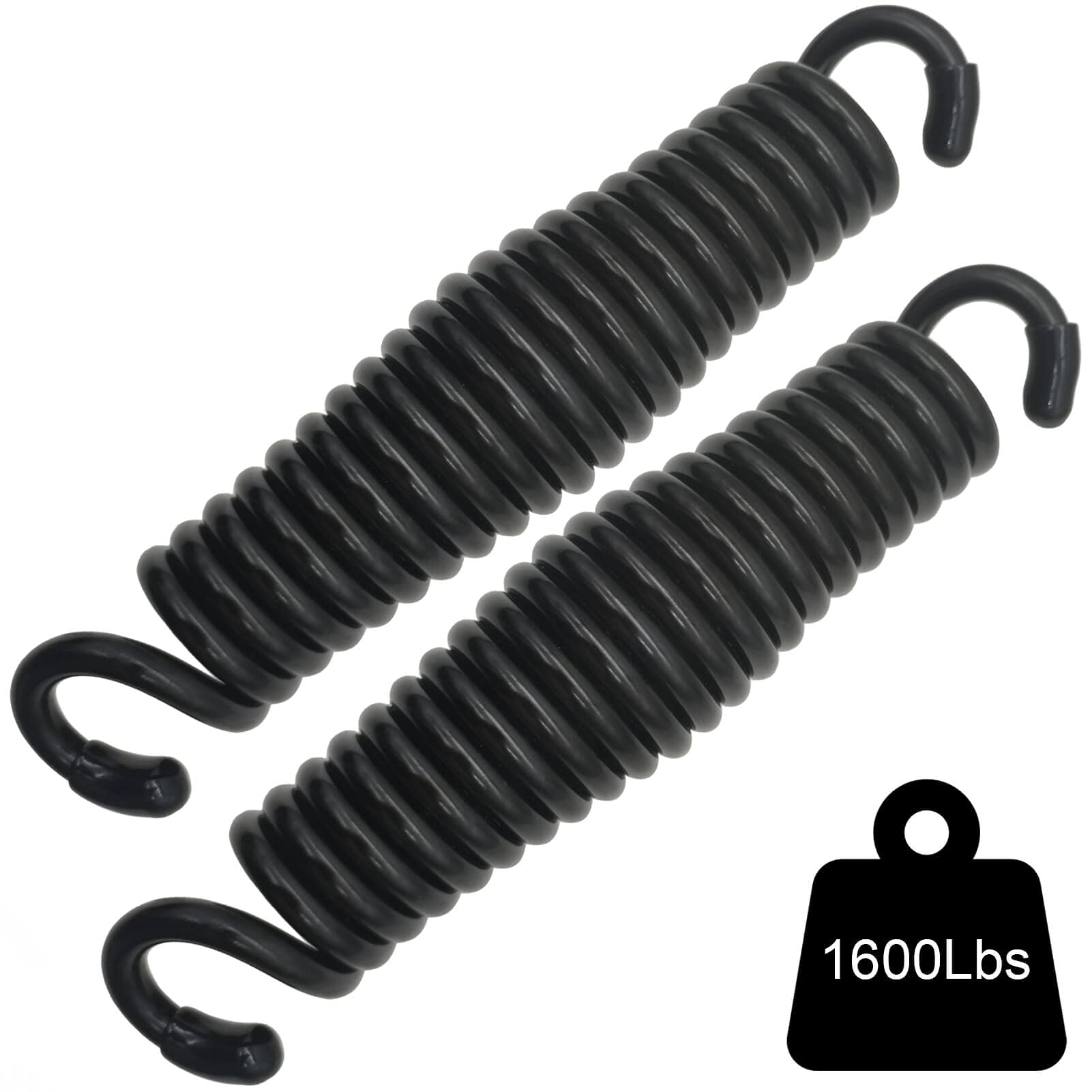 Blascool Hammock Chair Porch Swing Springs - Pack Of 2 Black Spring 1600Lbs Heavy Duty Hanger Ceiling Mount Spring(Pack Of 2)