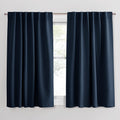 PONY DANCE Blackout Window Curtains - Double Panels Back Tab & Rod Pocket Thermal Insulated Short Drapes for Kitchen Bedroom, 52