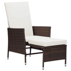 vidaXL Stylish 2 Piece Patio Lounge Set - Comfortable Poly Rattan Armchair and Table Set with Cushions - Brown/Cream - Perfect for Outdoor Relaxation