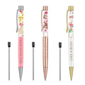Ubabe Metal Boss Lady Pen Set, Black Ink Pink/Rose Gold/White Ballpoint Pens Inspirational Motivational Quotes Boss Lady Gifts f