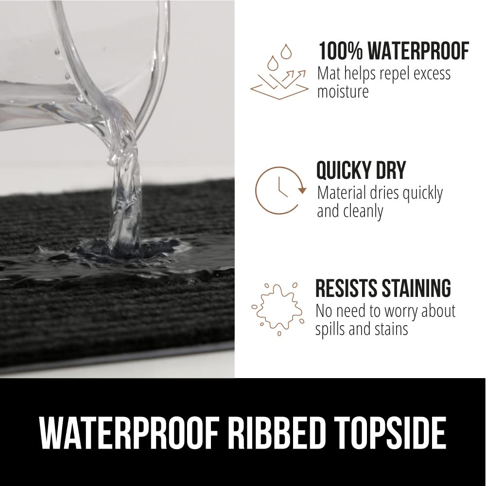 Gorilla Grip Waterproof Heavy Duty Traffic Guard Doormat, Stain And Fade Resistant, Durable Rubber, Low Profile Door Mat, Shoe Scraper, Welcome Mats For Entry, 47X35, Jet Black