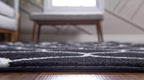 Unique Loom Trellis Frieze Collection Area Rug - Rounded (2' X 13' 1'' Runner, Black/ Ivory)