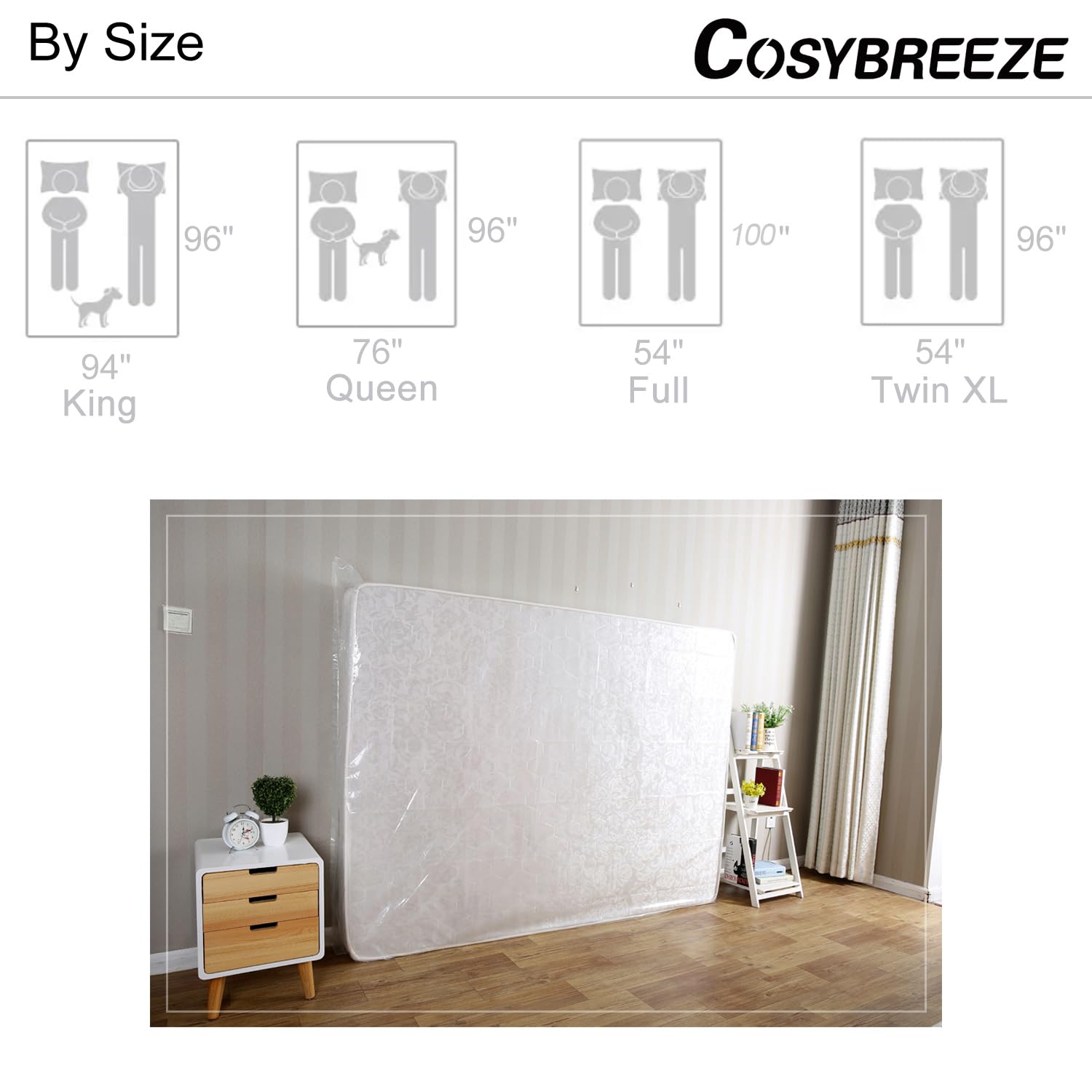 [1-Pack] Mattress Bag For Moving, Mattress Cover, 4 Mil Twin Size Mattress Storage Bag - Heavy Duty Thick Plastic Wrap Moving Ma