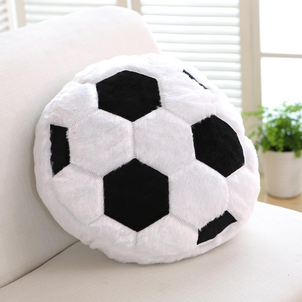 18Inch Fluffy Soccer Balls Plush Pillow,Soft Soccer Ball Stuffed Toys,Plush Sport Theme Cushion Stuffed Pillow, Sphere Pillow To