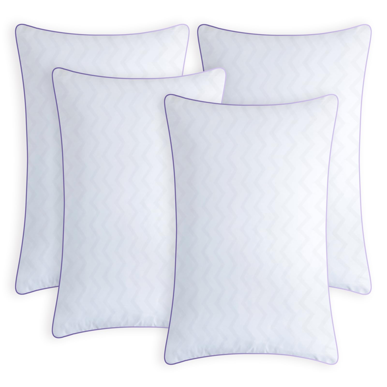 Molclcuy Bed Pillows Standard Size Set Of 4,Hotel Collection Pillows For Side And Back Sleepers,Super Soft Down Alternative Micr