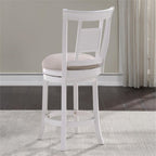 American Woodcrafters Grove White Solid Wood 360-Degree Swivel Counter Bar Stool