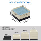 Annkut Bed Lifts Risers 1.5 Inch, Square Adjustable Risers Blocks For Bed Sofa Table And Couch Lifting,Heavy Duty Support Up To
