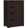 Yaheetech Large Bathroom Floor Cabinet with 4 Drawers and Single Door Cabinet, Freestanding Storage Cabinet for Living Room Kitc