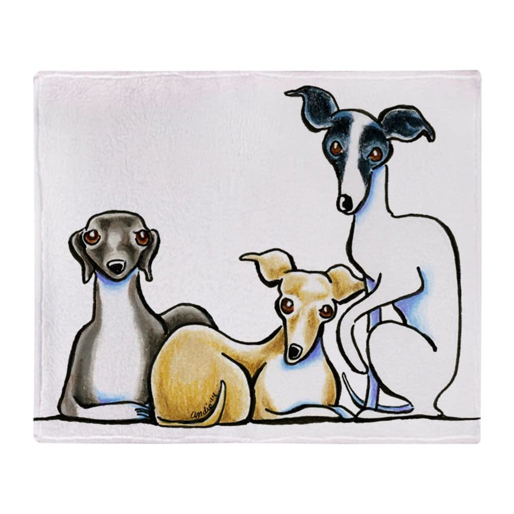 Cafepress Italian Greyhound Trio Throw Blanket Super Soft Fleece Plush Throw Blanket, 60'X50'