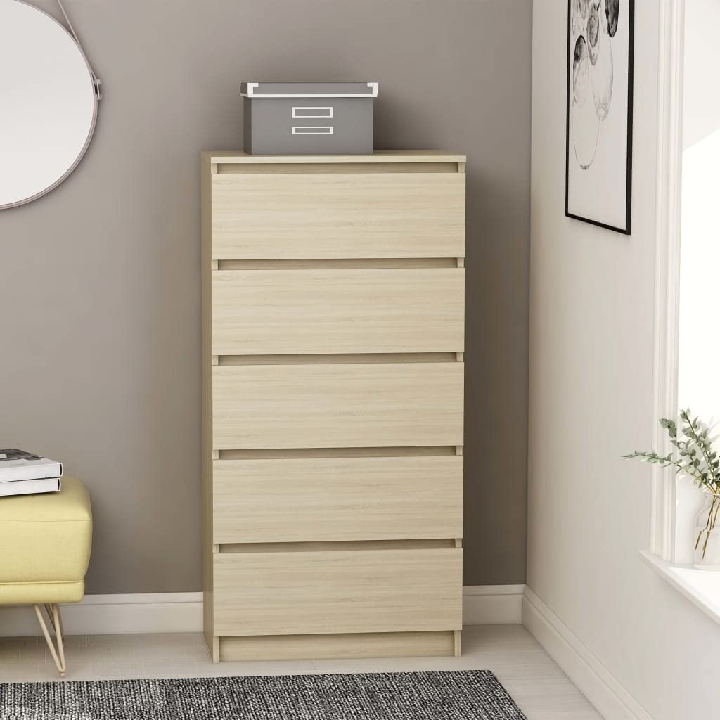 vidaXL Sideboard Drawer Coffee Bar Buffet Cabinet with Storage Console Table for Kitchen Dining Room Living Room Hallway Sonoma Oak Engineered Wood