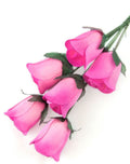 6 Pink Roses with Hot Pink Tips Half Open Bud Wooden Roses for Crafts Custom Bouquets and Other Projects. 10 Colors to Choose fr