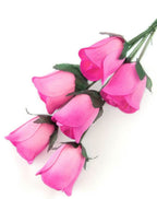 6 Pink Roses with Hot Pink Tips Half Open Bud Wooden Roses for Crafts Custom Bouquets and Other Projects. 10 Colors to Choose fr