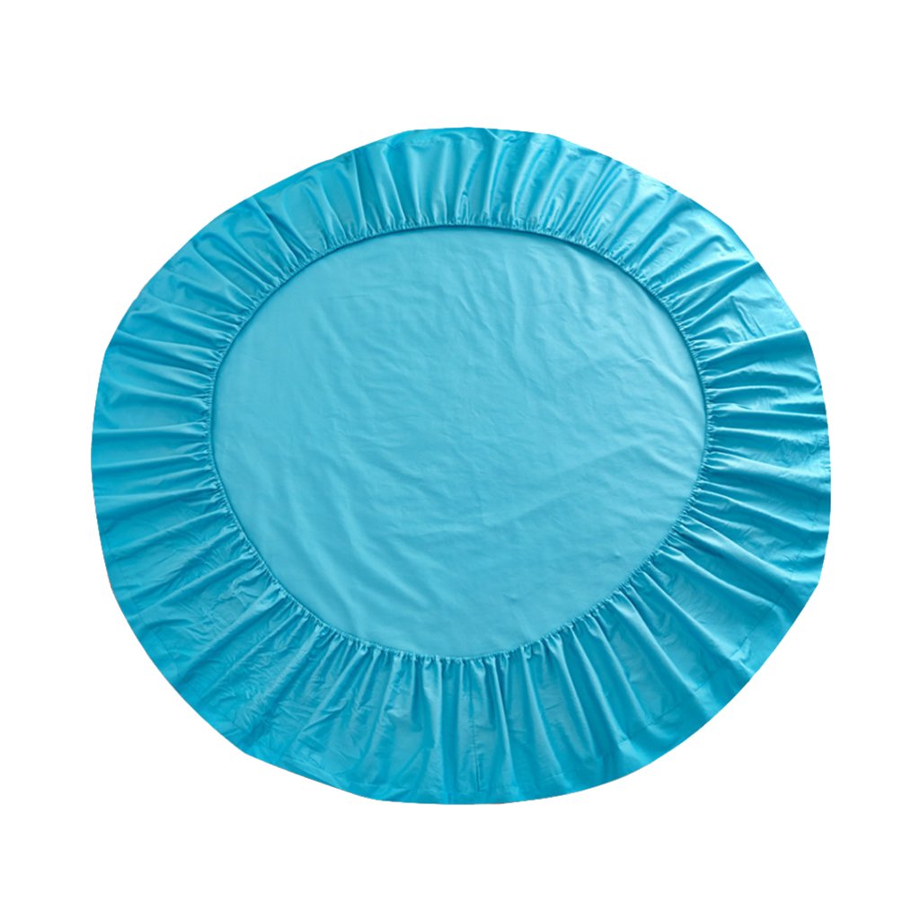 Vistora Solid Color 100% Cotton Round Bed Fitted Sheet Bed Cover Blue | Bedding | Sheets & Pillowcases