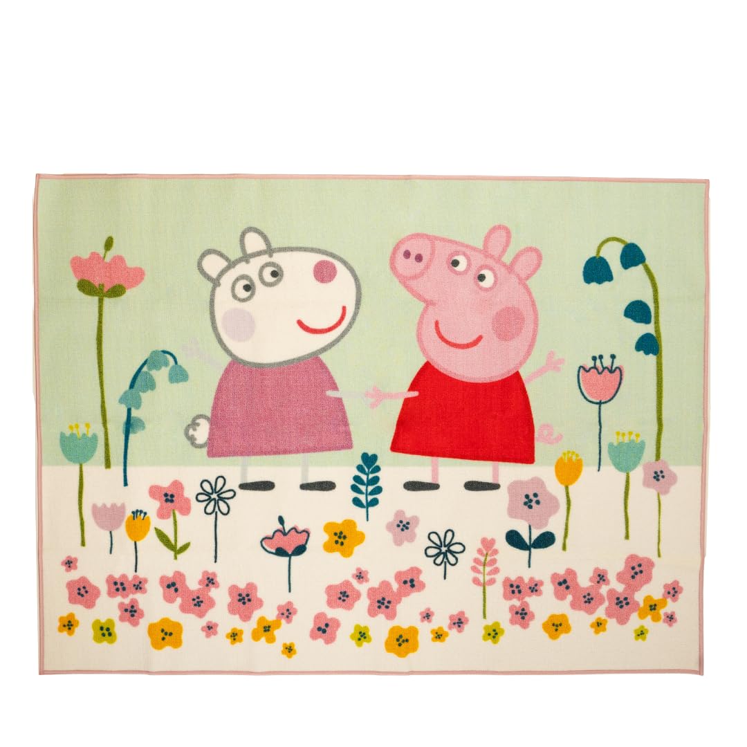 Franco Peppa Pig & Suzie Kids Room Non Slip Area Rug, 69 in x 52 in, (Official Licensed Official Product)