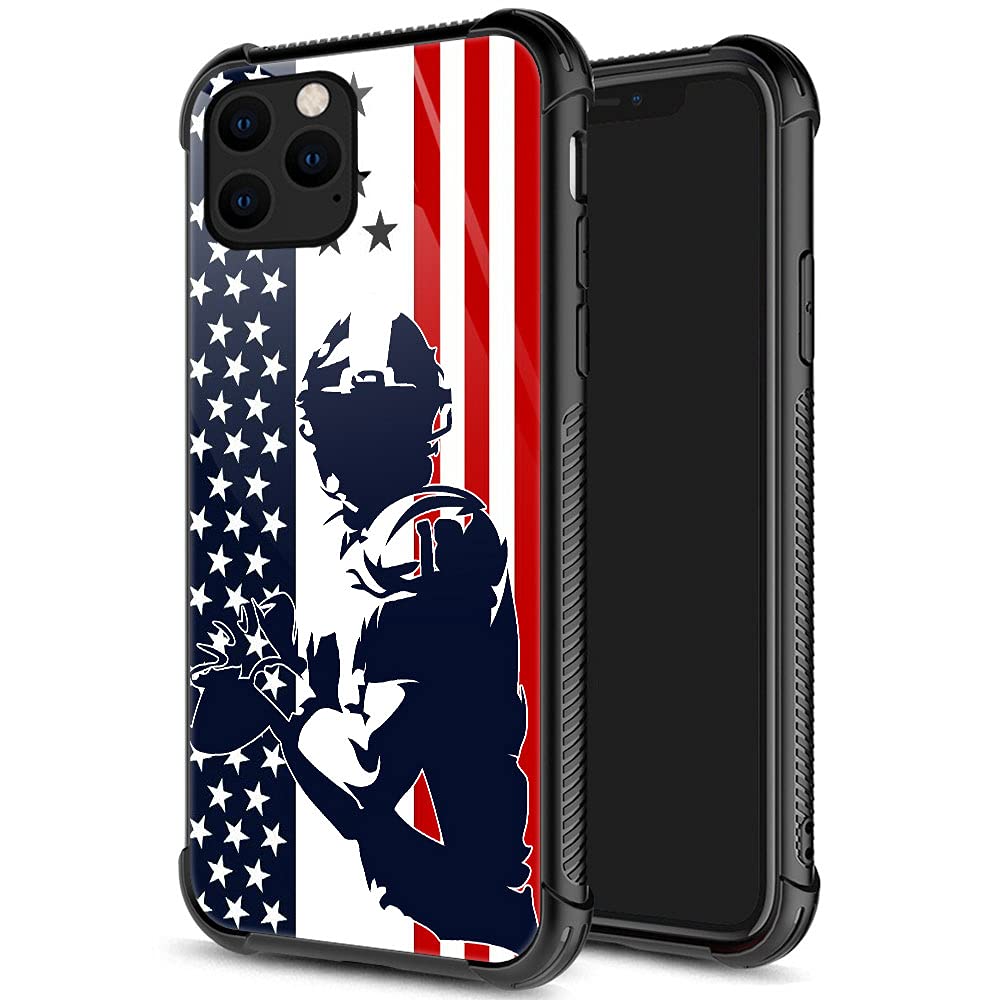 Djsok Compatible With Case For Iphone 13 Pro Max Case, Red And Blue American Flag Football Iphone 13 Pro Max Case For Man Boy Gi
