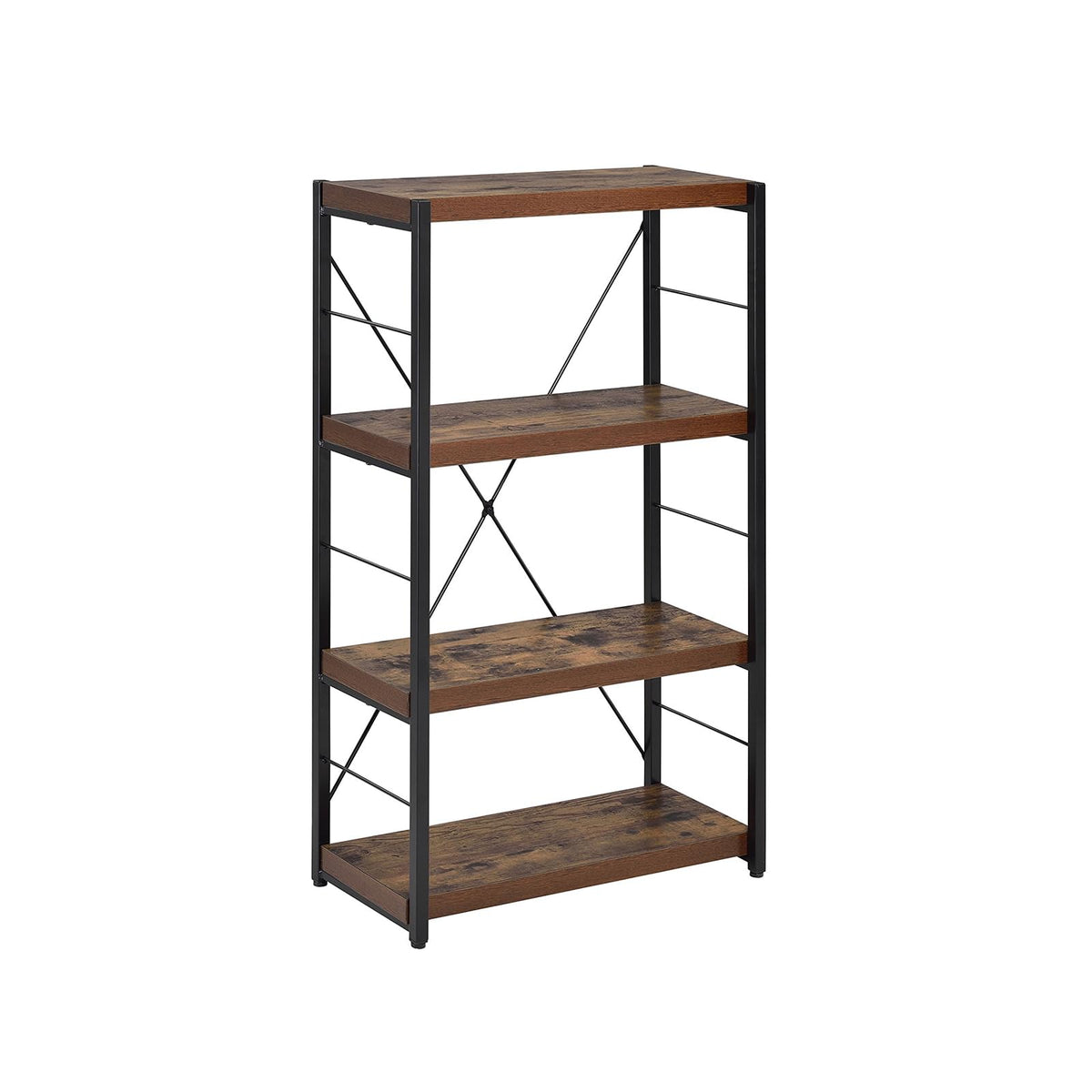 Acme Bob 4 Shelf Wooden Bookcase In Weathered Oak