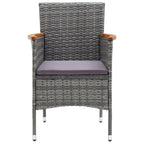 vidaXL Patio Dining Chairs 4 pcs Poly Rattan Gray