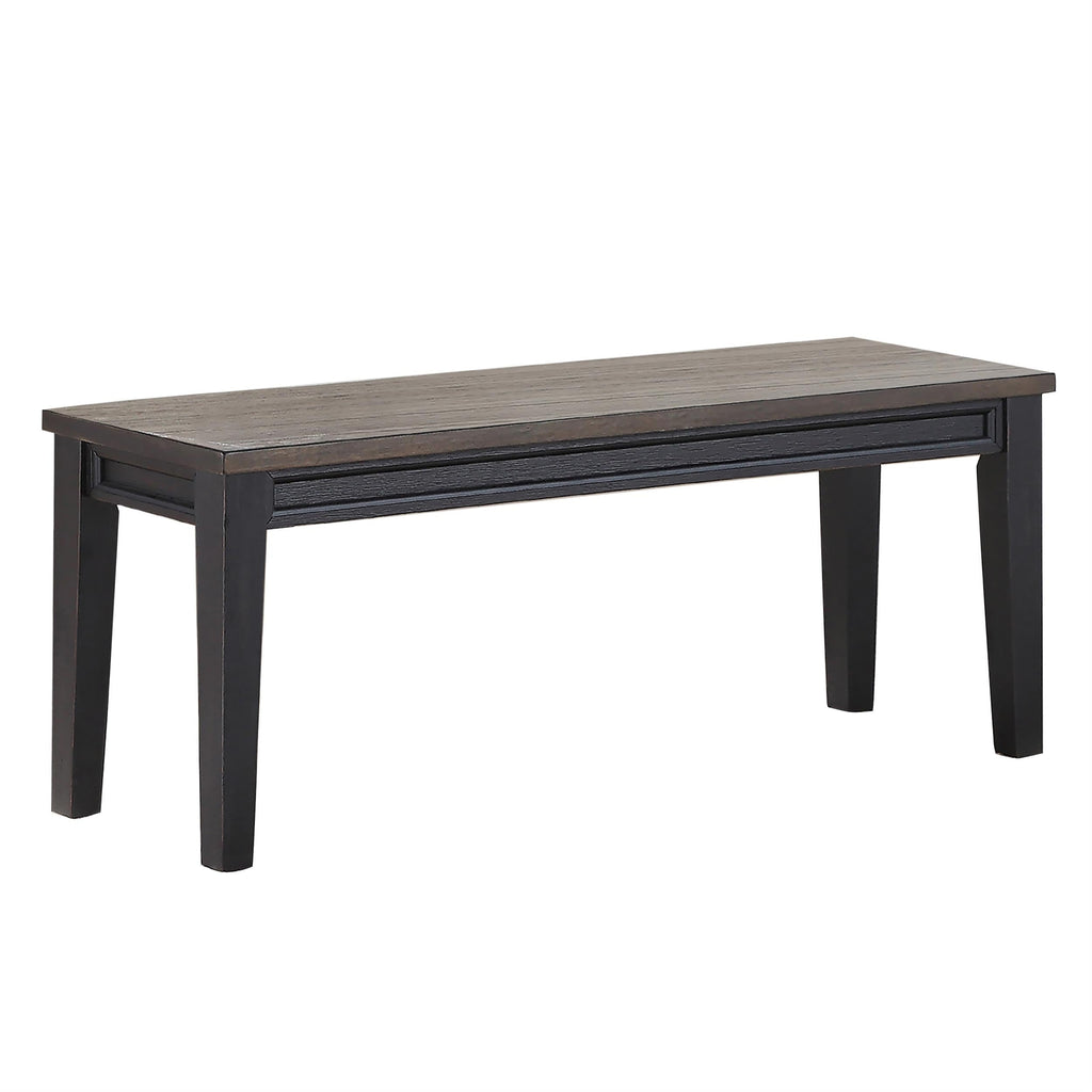 Steve Silver Raven Noir Two-Tone Ebony Back and Driftwood Dining Bench Solid Wood