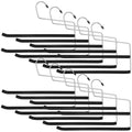 10 Pcs Double Layer Hangers for Pants Space Saving  Closet Organizer with Non Slip Foam Padded, Heavy Duty Chrome Metal Frame f