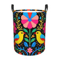 Pioyoku Mexican Flower Traditional1 Pattern Large Laundry Basket Round Storage Basket  Toy Storage Basket For Hamper Kids Room