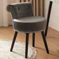 YYW HOME Grey Velvet Vanity Chair with Back Small Makeup Vanity Stool Chair Tufted Accent Chairs for Dressing Room Bedroom Bathr