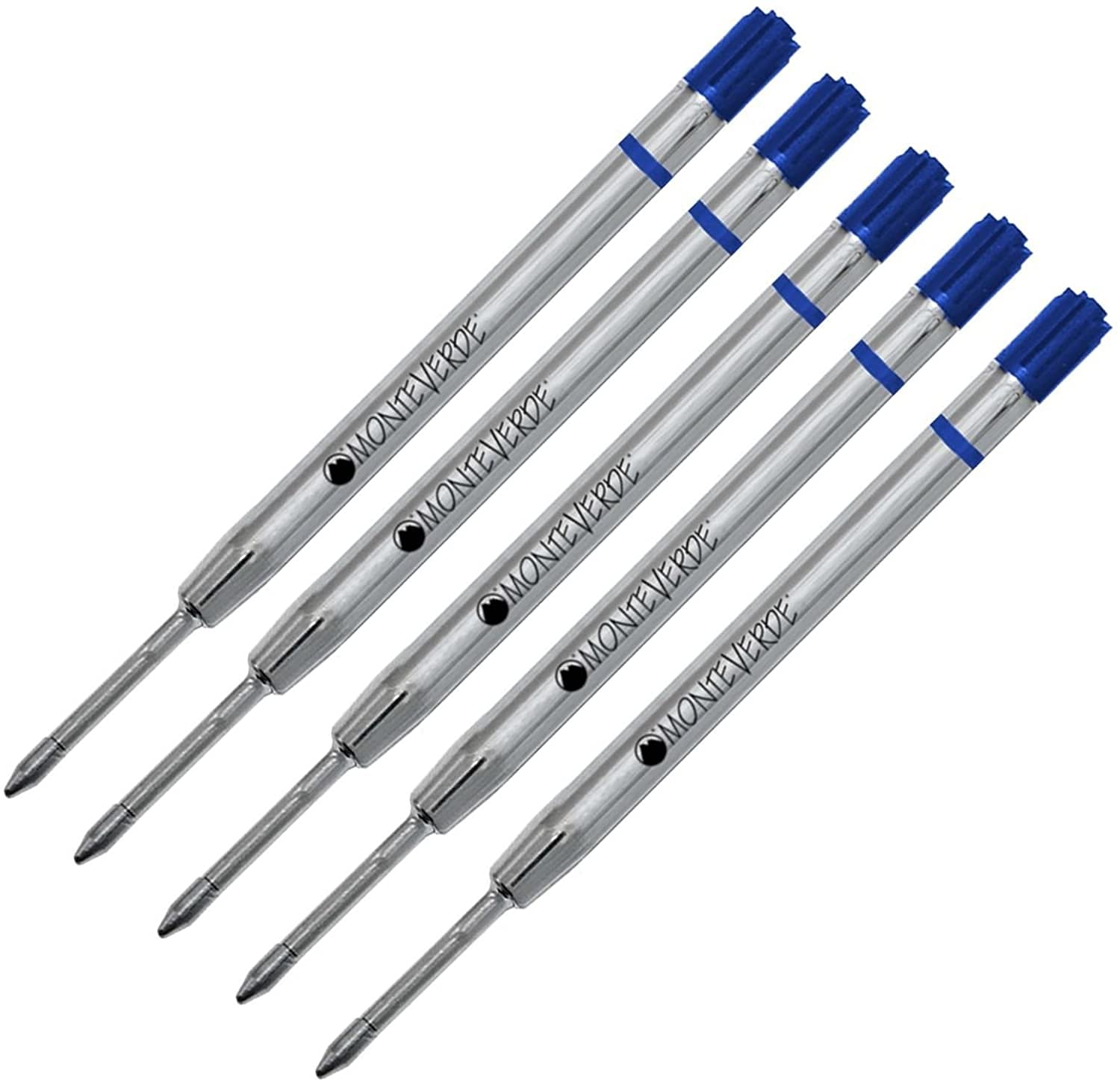 5 - Monteverde Capless Gel Ballpoint Refill To Fit Parker Ballpoint Pens, Bold Point (Bulk Packed) (Blue)