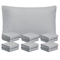 Freshculture Light Grey Pillowcases King Size 12 Pack - Bulk Pillowcase Set - Envelope Closure - Soft Brushed Microfiber Fabric