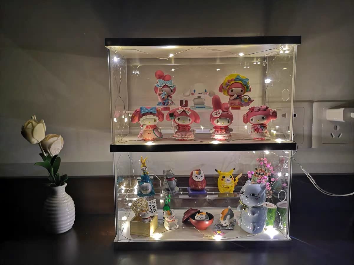 Elepure 2 Tier Clear Acrylic Display Box Case Stand For Funko Pop Advent Calendar Action Pop Figures Collectibles Assemble Count