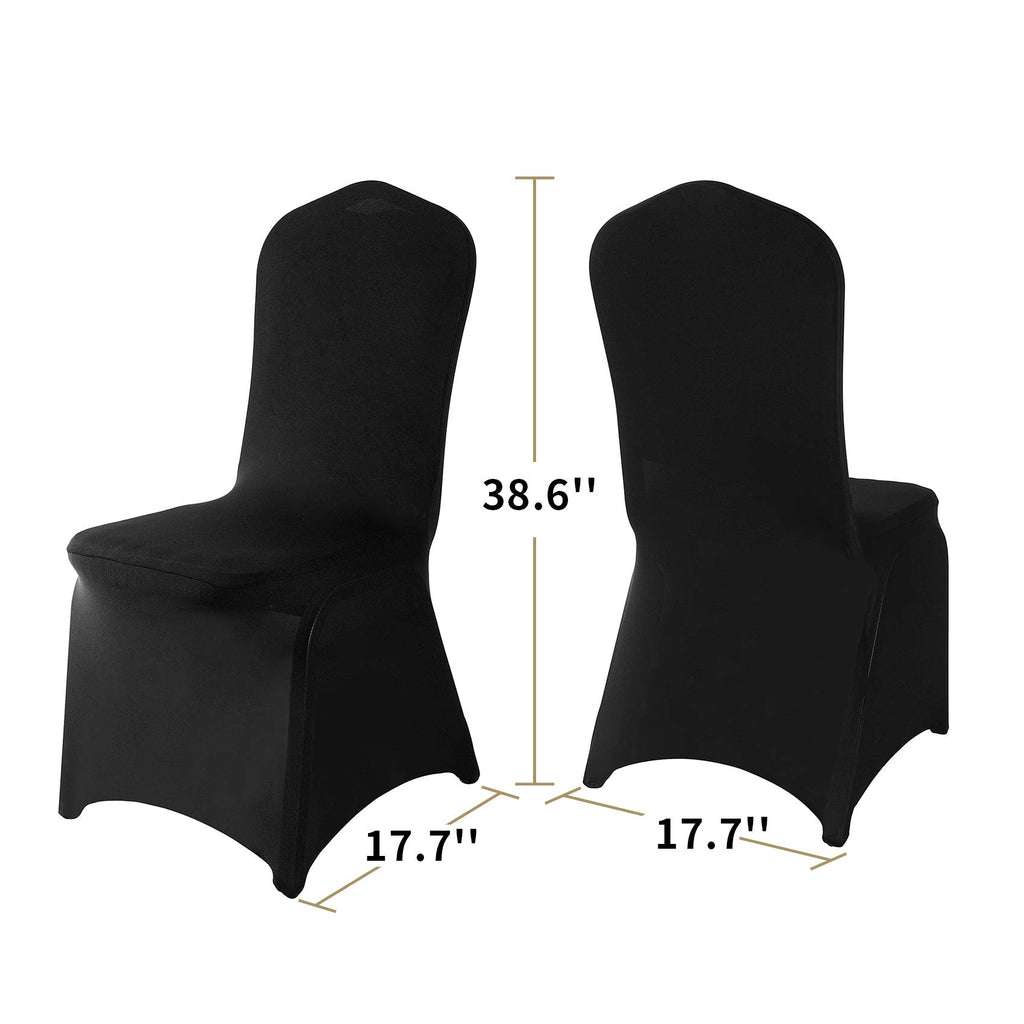 Ascoza 6 Pack Black Spandex Chair Covers For High Back Chairs In Stretch Washable Fabric For Wedding, Party,Holidays,Celebration And Other Special Events