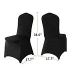 Ascoza 6 Pack Black Spandex Chair Covers For High Back Chairs In Stretch Washable Fabric For Wedding, Party,Holidays,Celebration And Other Special Events